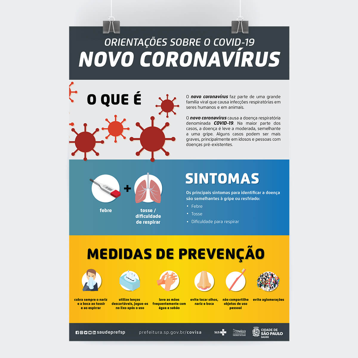 Impressão de Cartaz Orientação de Saúde - Prefeitura SP 2